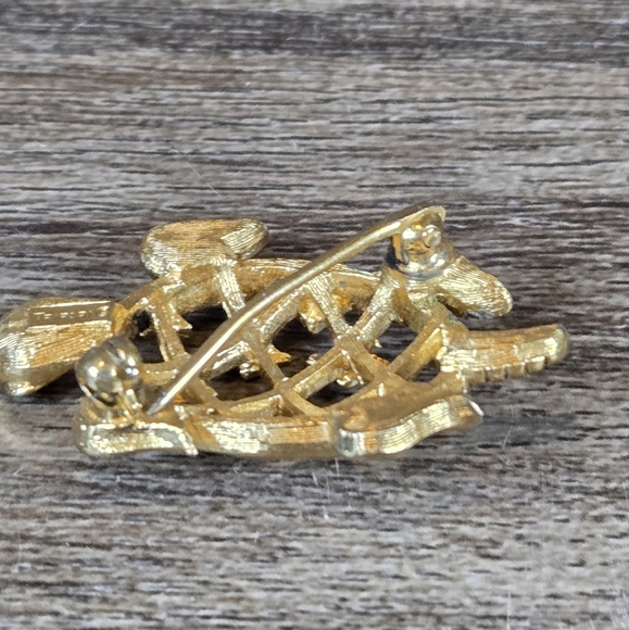 Vintage Estate Trifari Turtle Brooch Pin Gold Tone Latice Pattern Shell Retro - Picture 4 of 10